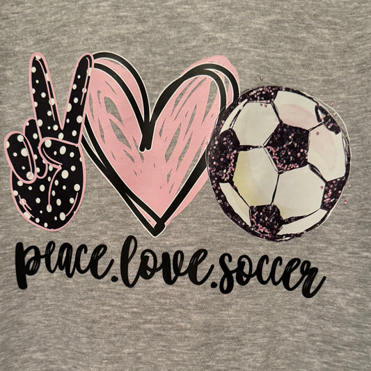 Peace, Love and Soccer sweatshirt